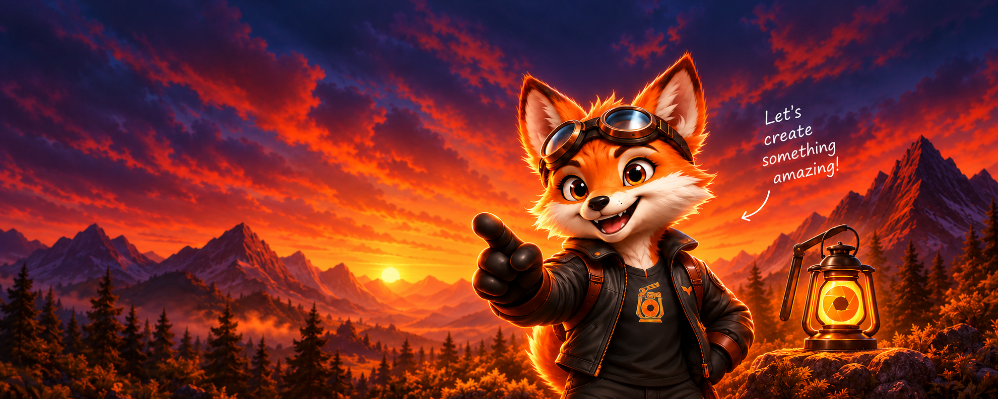 LanternCut's fox AI director holding a glowing lantern